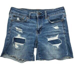 AMERICAN Eagle Women’s Denim Shorts Next Level Stretch Midi Shorts Size 2